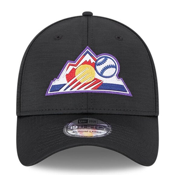 Colorado Rockies New Era 2023 Clubhouse Flex Hat - 39THIRTY Black XL/L - Picture 1 of 2